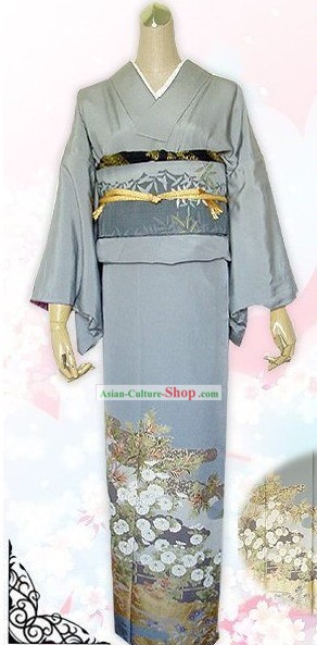 Traditional Japanese Princess Silk Kimono Set