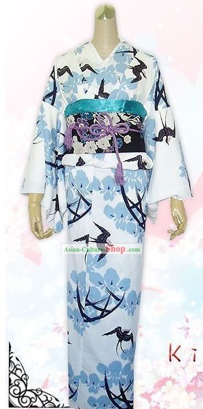 Traditional Japanese Princess Silk Kimono Set