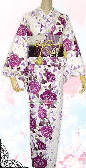 Japanese Kimono Vista Belt Geta e Meias Conjunto Completo