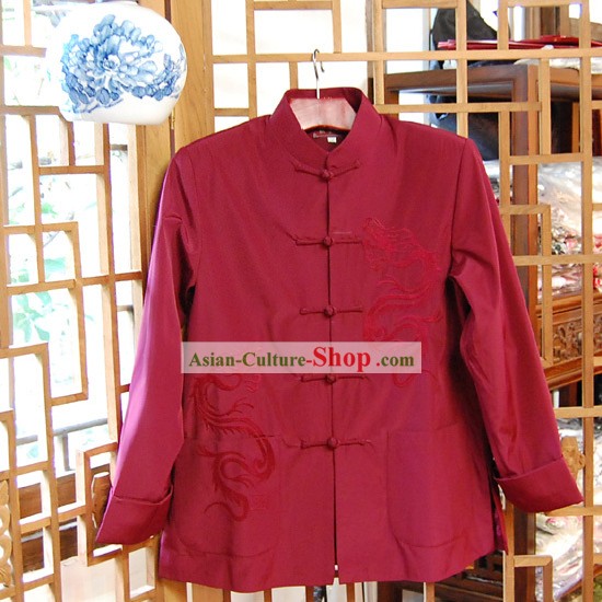 Chinese Classical Traditional Mandarin Blouse for Man-Dragon Times