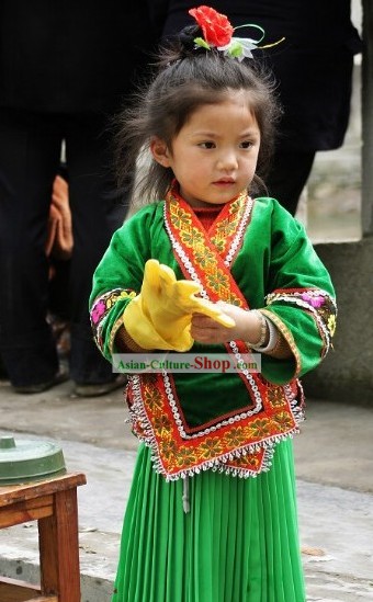 Traditional Chinese Miao Minority Dress for Children