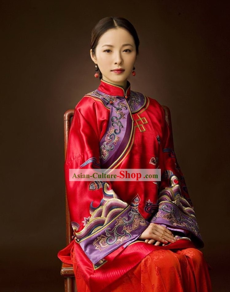 Chinese Silk Wedding Phoenix Dress Complete Set