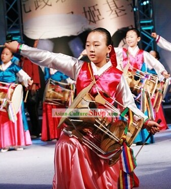 Traditional Korean Drum Dance Costumes Set