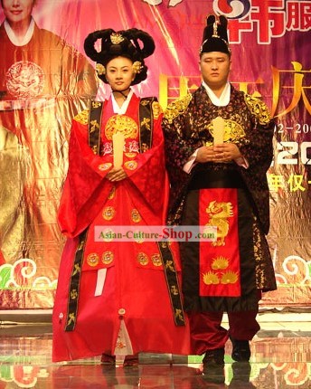 Ancient Korean Empress and Emperor Costumes 2 Sets