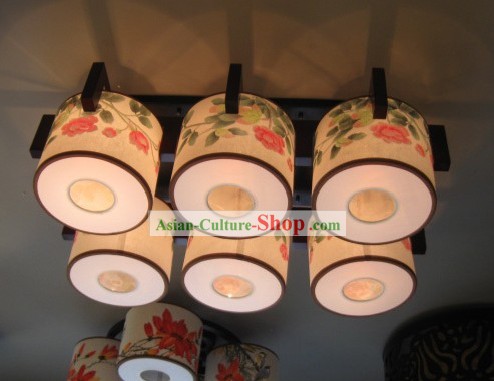 Original Chinese Traditional Painting Large Ceiling Lantern Set