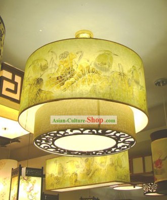 Peinture chinoise traditionnel Fleur Plafond grande lanterne