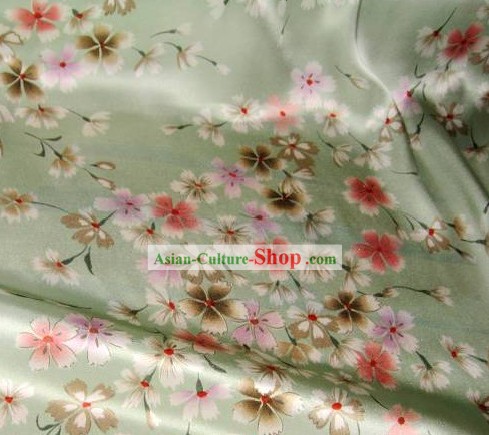 Oriental Cherry Flower Silk Fabric