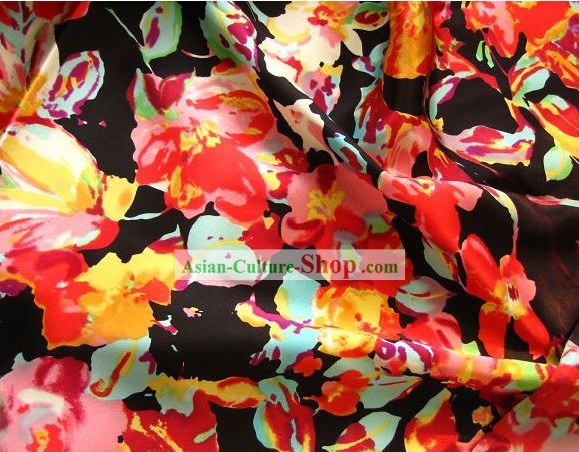 Traditional Chinese Silk Flower Fabric