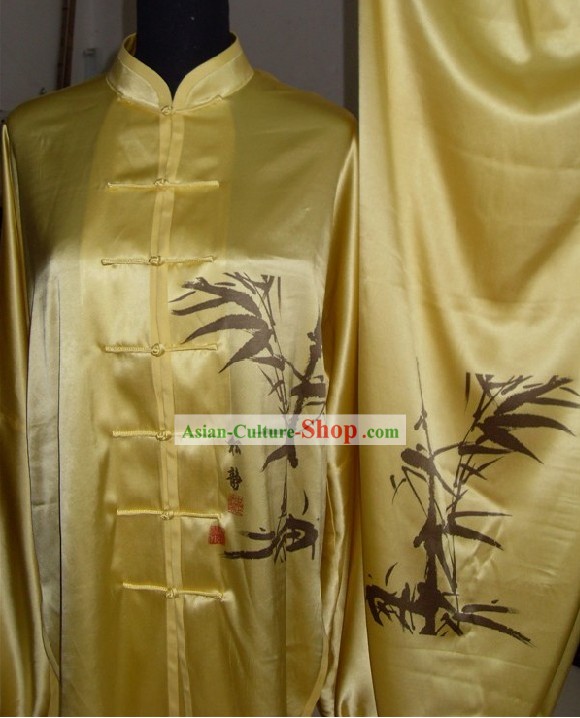 Chinese Original Bamboo Painting Tai Chi Uniform