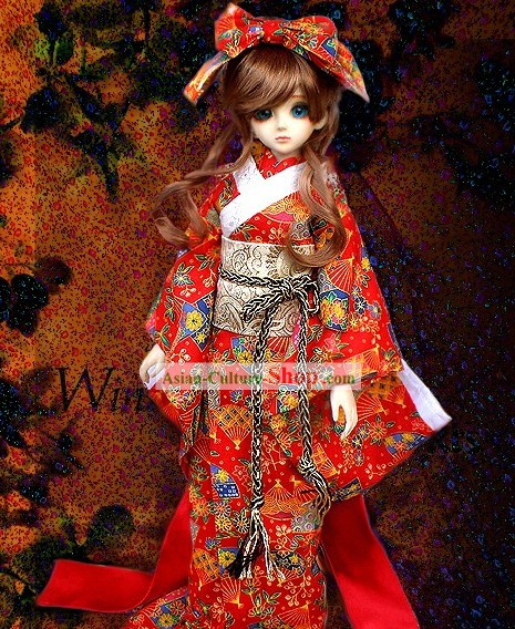 Traditional Japanese Kimono Costume Complete Set