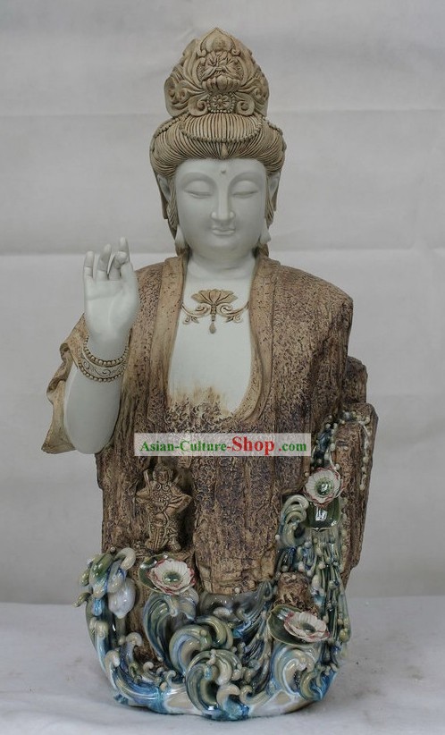 Guan Yin Shiwan Ceramics Figurine