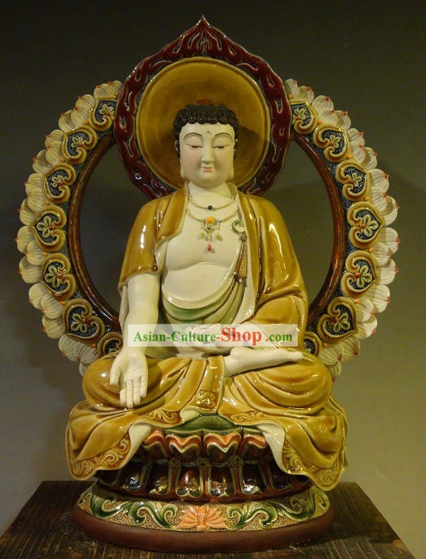 Chinese Buddha Shiwan Ceramics Figurine