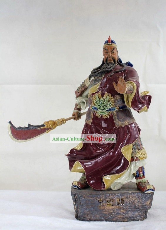Guan Yu Hero Shiwan Ceramics Figurine