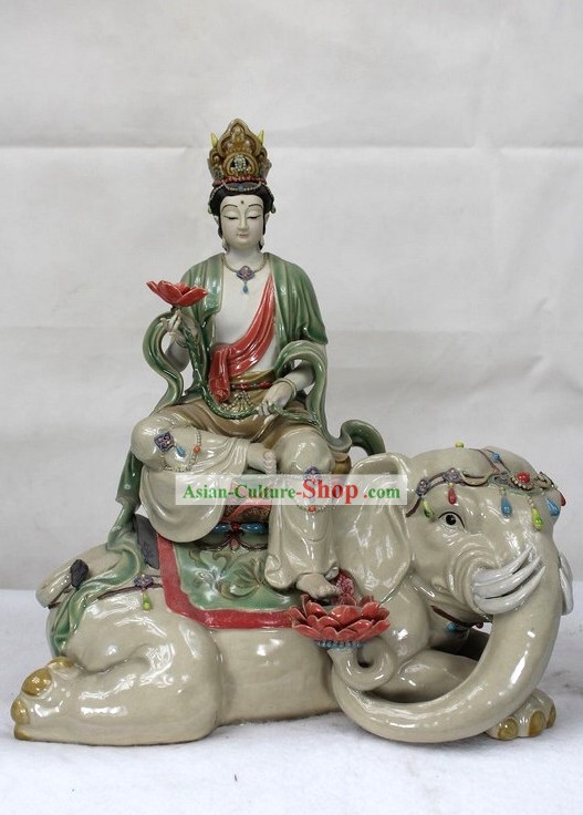 Feng Shui Peace Shiwan Ceramic Sculpture Figurine