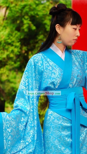 Traditional Chinese Blue Princess Clothing for Women