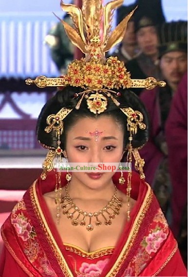 Tang Dynasty Headpiece, Necklace and Earrings