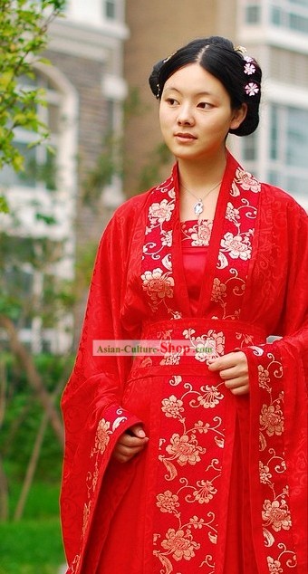 Stunning Traditional Chinese Red Wedding Outfit Complete Set for Brides