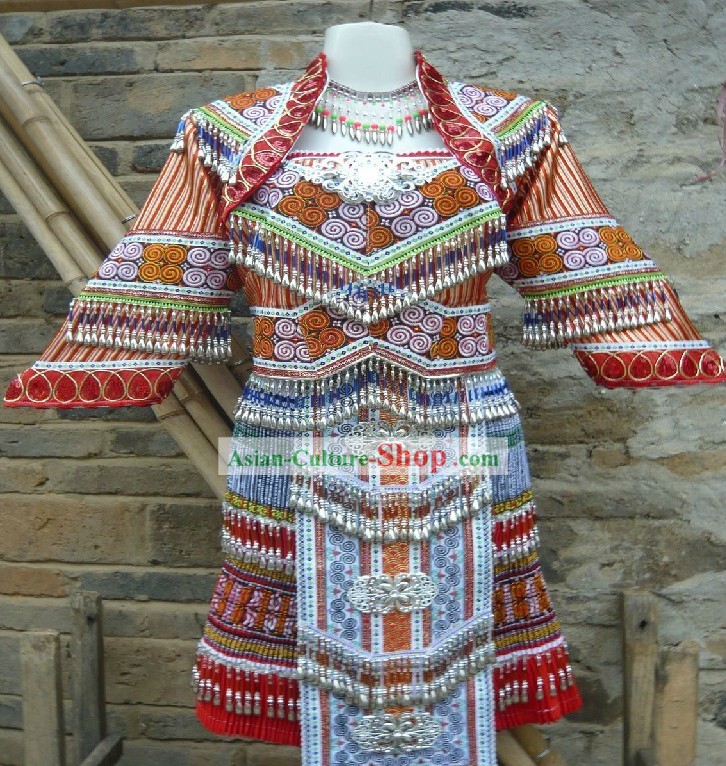 Traditional Handmade Chinese Miao Outfit for Women
