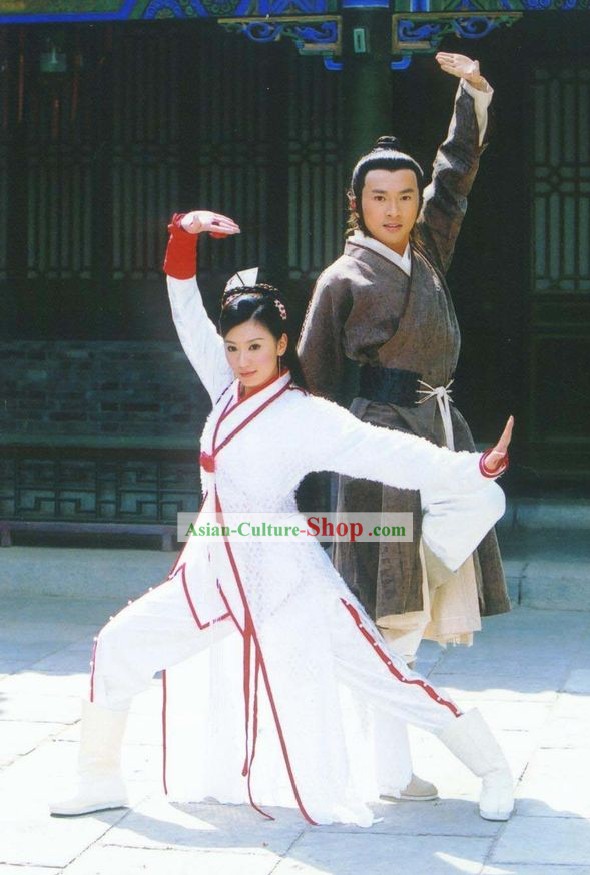 Chinese Classic Kung Fu Outfits 2 Sets for Men and Women