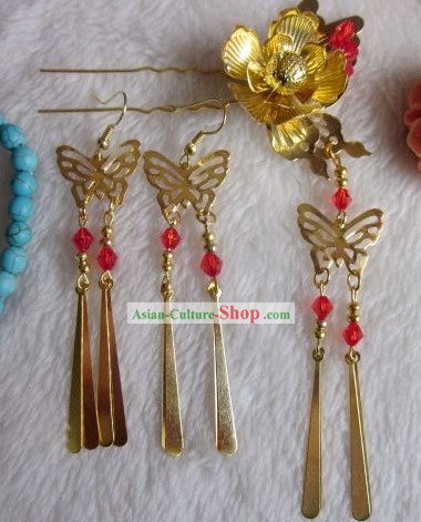 Ancient Style Chinese Hair Accessories and Earrings Set