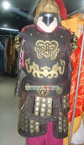 Ancient Chinese General Armor Costumes and Helmet