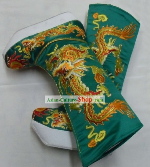 Ancient Chinese Emperor Embroidered Dragon Boots