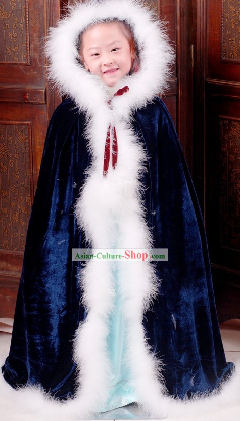 Ancient Chinese Long Winter Cape for Kids