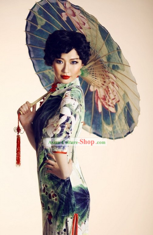 Traditional Chinese Silk Old Shanghai Style Silk Cheongsam