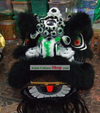 Supreme Black Wool Lion Dance Costume Complete Set