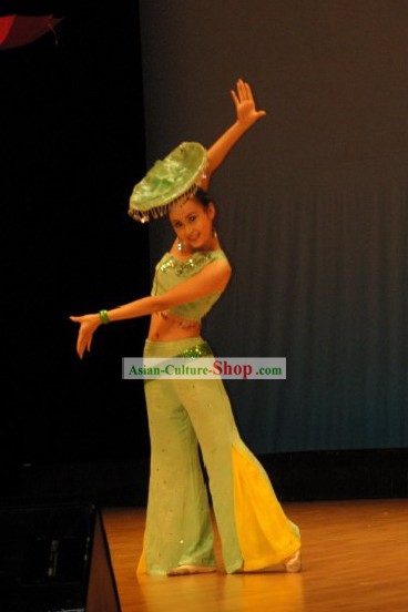 Lotus Leaf Folk Dance Costume and Hat Set