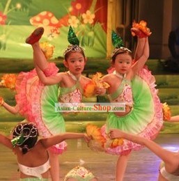 Chinese Children Folk Flower Dance Costumes