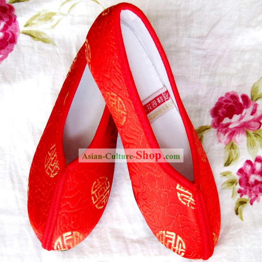 Chinese Red Embroidery Shoes for Boys