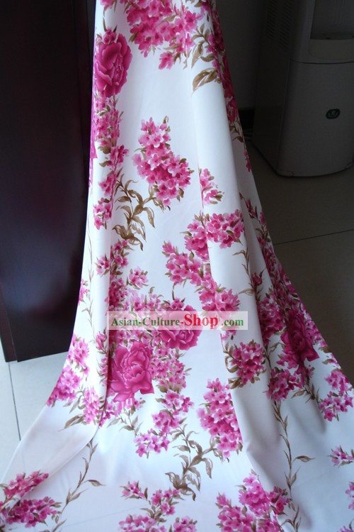 Traditional Chinese Flower Silk Fabric