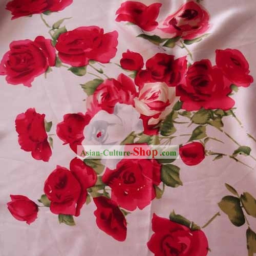 Traditional Chinese Rose Silk Fabric