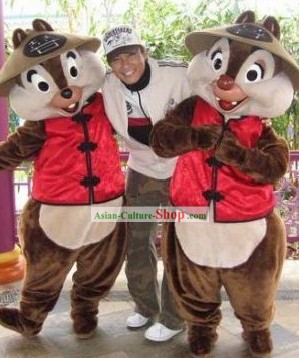 Lovely Chinese Squirrel Mascot Costumes Complete Set