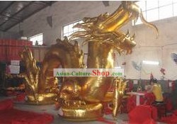 315 Inches Length Chinese Inflatable Golden Dragon