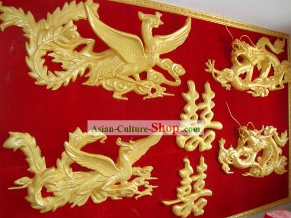 Dragon Phoenix Xi Chinese Wedding Background Decoration Complete Set