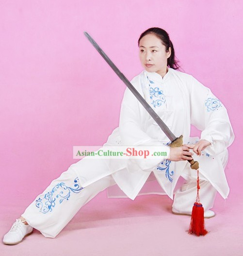 Chinese Tai Chi Competition Champion Silk Suit and Cape Set