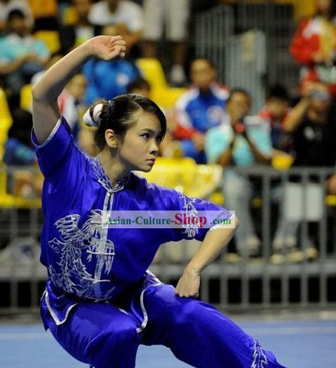 Phoenix chinês Tai Chi conjunto uniforme de seda