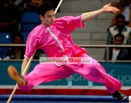 Wushu Silk Competition Clothing Set for Men