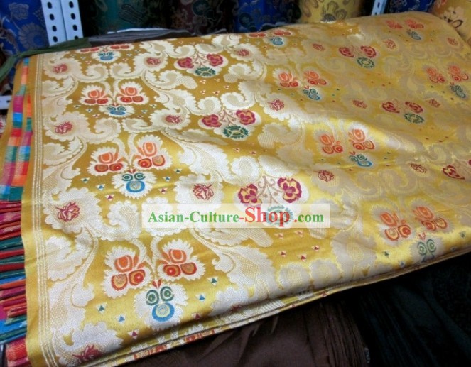 Traditional Chinese Folk Golden Brocade Fabric