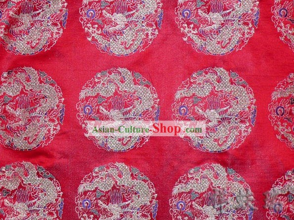 Beijing Rui Fu Xiang Dragon Figured Satin Fabric