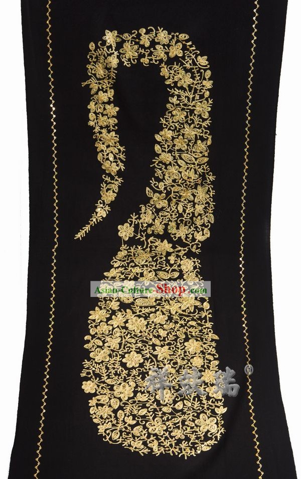 Traditional Chinese Rui Fu Xiang Flower Wool Scarf