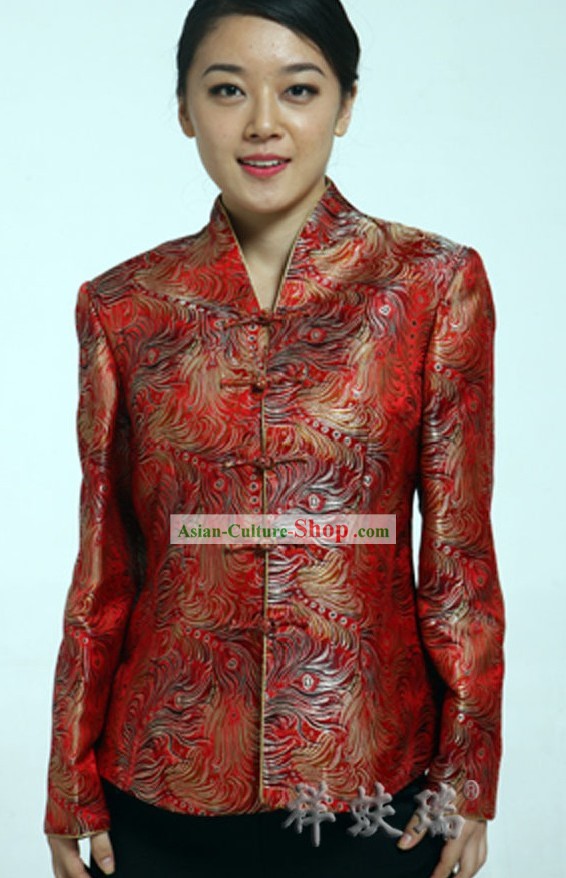 Famous Time-honored Rui Fu Xiang Red Tang Suit for Women
