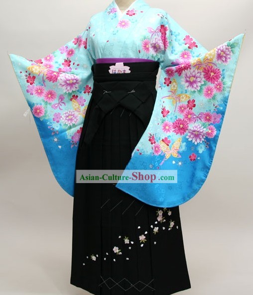 Japanese Formal Kimono Dress and Geta Sandal Complete Set for Women