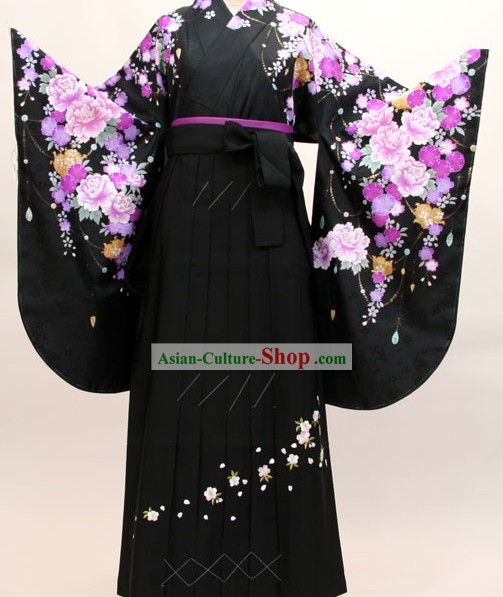 Japanese Formal Kimono Dress and Geta Sandal Complete Set for Women