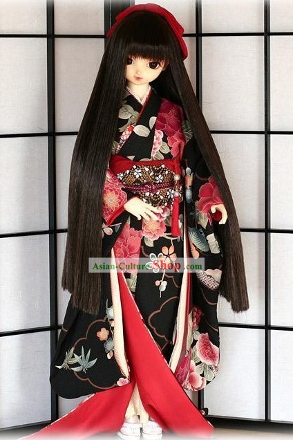 Traditional Japanese Kimono Dress Complete Set for Women