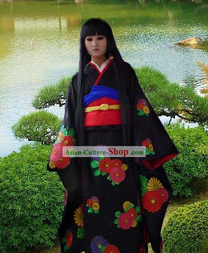 Costumes traditionnels japonais kimono Ange pour les filles