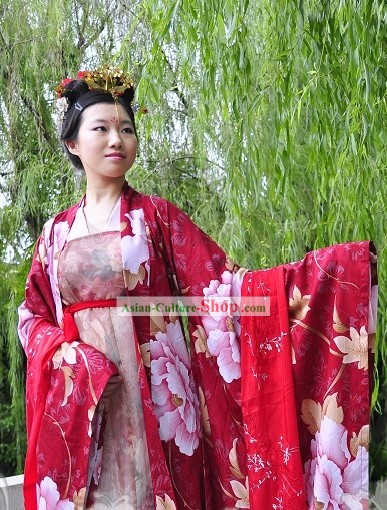 Women's Hanfu Red Wedding Dress Complete Set
