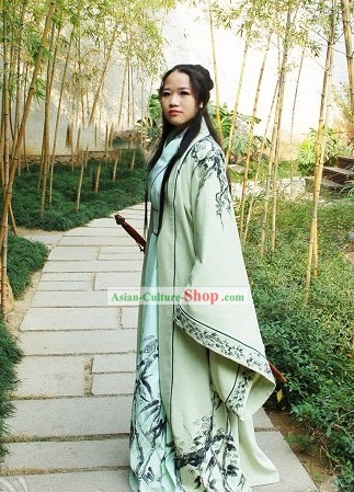 Chinese Hand Painted Swordsman Hanfu Full Set